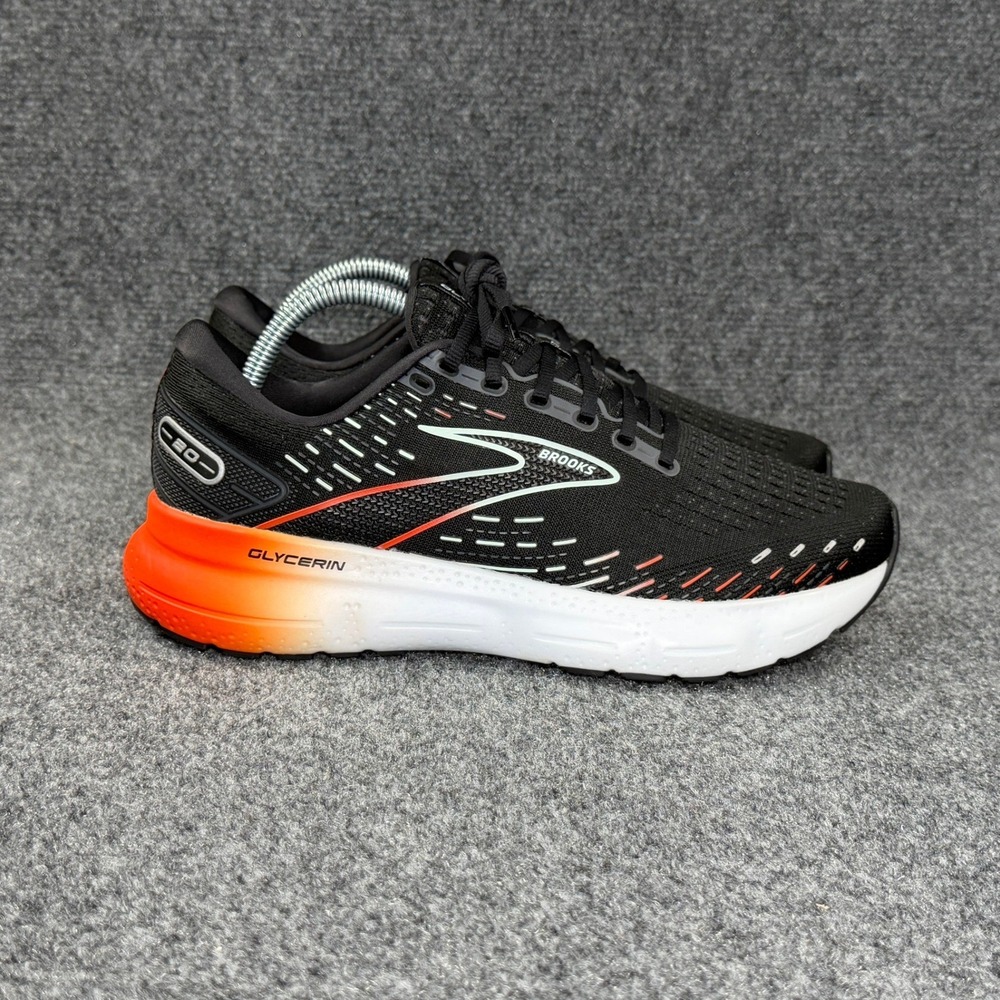 Brooks Glycerin 20 Running Shoes Women's 10 Black Opal Orange Athletic Run